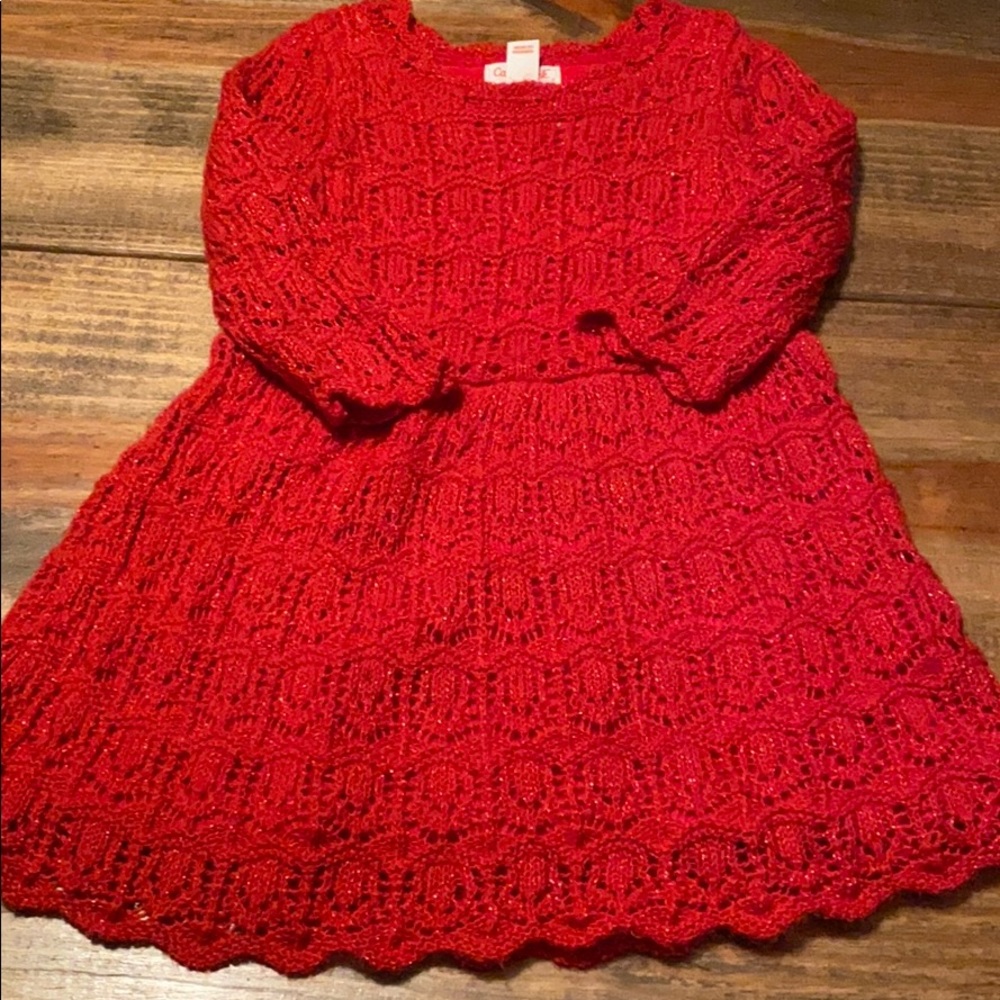 Cat and jack toddler 2t red sweater dress